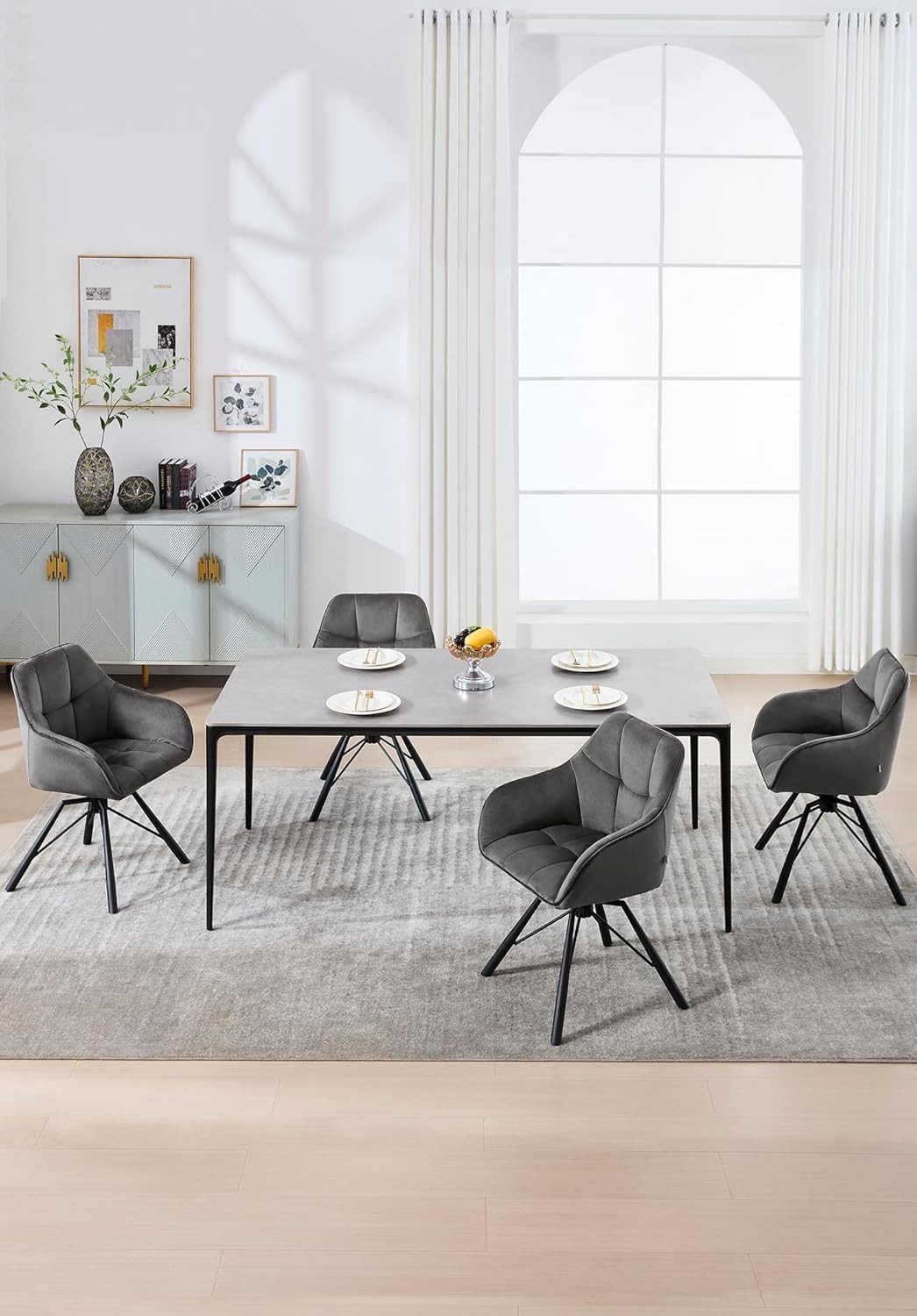 Woltu Polsterstuhl (6 St), drehbar Esszimmerstuhl mit Armlehnen Rückenlehne günstig online kaufen