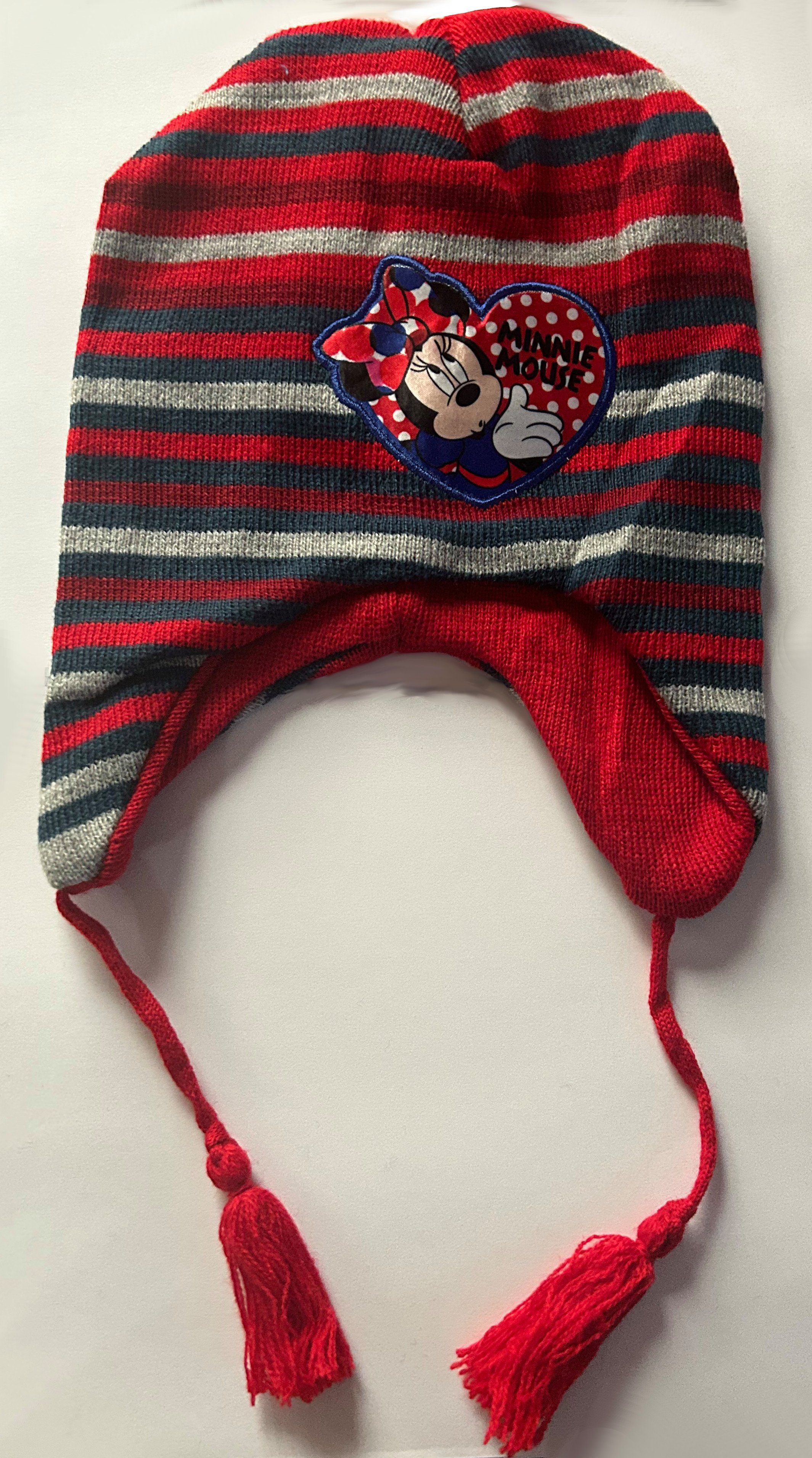 Sun City Strickmütze Minnie Maus Winter Mütze Kinder Mädchen Inka Mütze gestreift