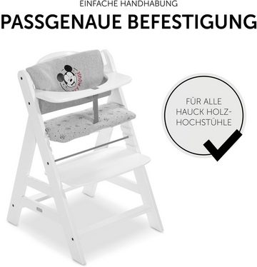 Hauck Kinder-Sitzauflage Deluxe, Mickey Mouse grey, (2-tlg), für ALPHA+ Holzhochstuhl und weitere Modelle