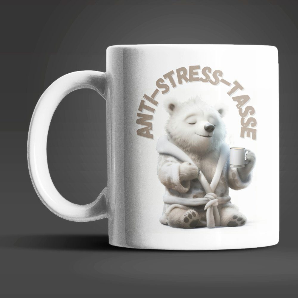 WS-Trend Tasse Eisbär Anti Stress Keramik Kaffeetasse Teetasse Geschenke, Keramik