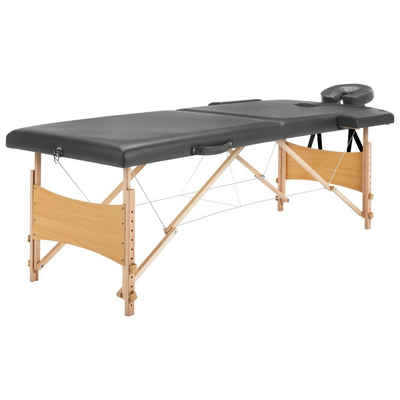 vidaXL Massageliege Massagetisch mit 2 Zonen Holzrahmen Anthrazit 186×68 cm