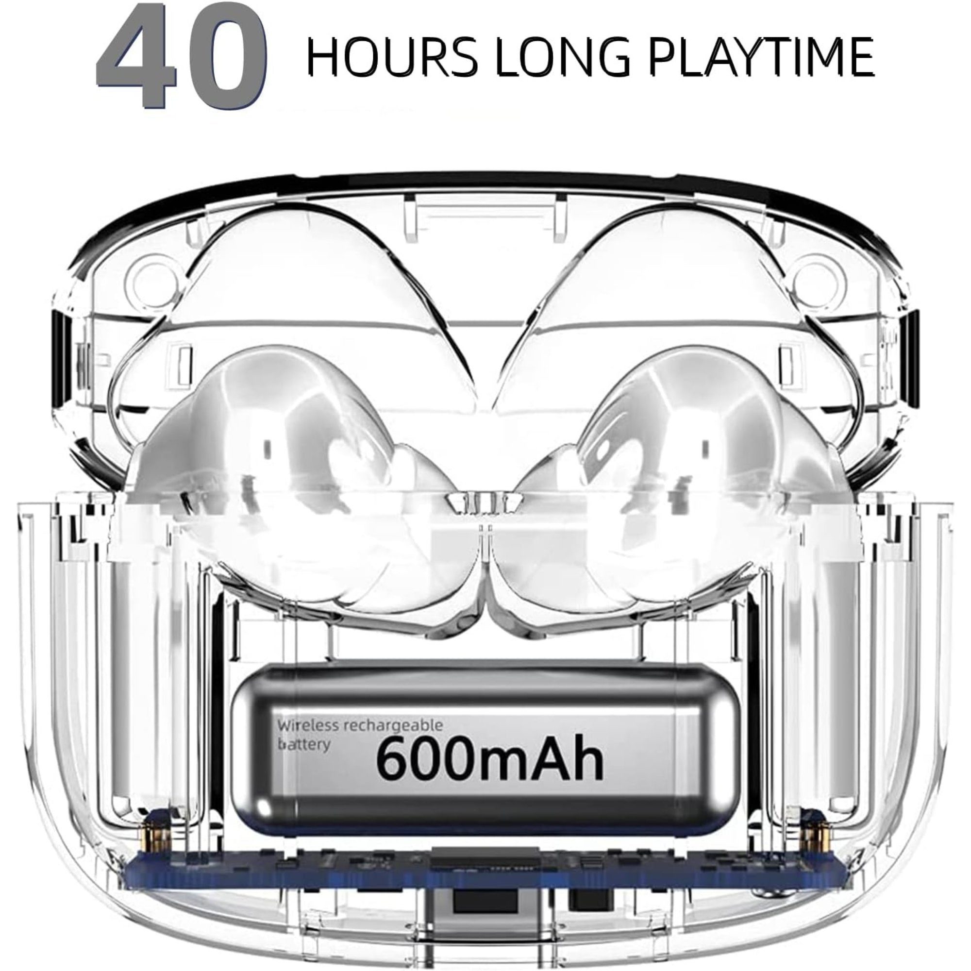 XD19 Stunden 13-mm-Treiber, Bass BT für Kopfhörer, Ladeetui) 72 für Stunden die ENC 40H Dual-Mikrofon-ENC, Deep Touch-Steuerung, das Hi-Res hohe Bluetooth-Kopfhörer Sound, 50H Klangqualität, Wiedergabe Spielzeit (Bluetooth, Manike mit mic Polymer-Verbundmembran, sensible 36 Dynamische Dual ANC Verbessertes 5.3,