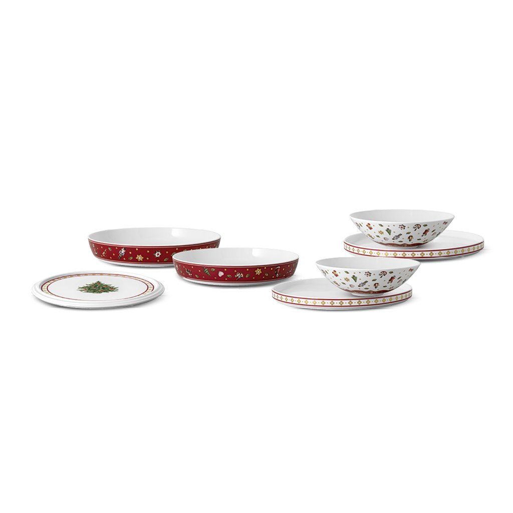 Villeroy & Boch Geschirr-Set Toy's Delight La Boule (7-tlg), 2 Personen, Porzellan, Premium Porcelain, spülmaschinenfest, Made in Germany