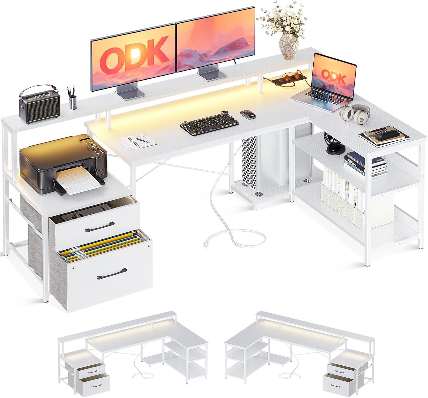 ODK Eckschreibtisch ODK Reversibel Eckschreibtisch mit günstig online kaufen