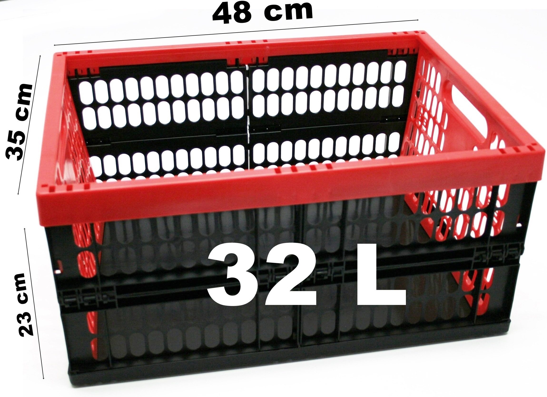 Schulz Haushaltswaren Klappbox Klappbar Box Kiste Transport Einkaufskorb Faltbar 32 oder 45 Liter, 32 l, Zusammenfaltbar