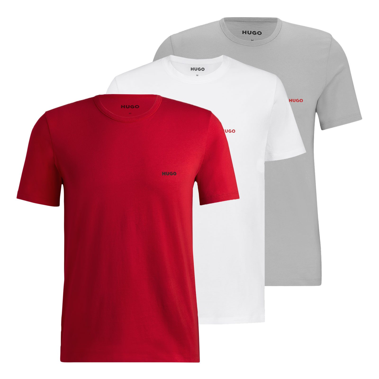 HUGO Unterziehshirt Crew-Neck T-Shirt (3-St., 3 Stück) mit Logo-Print günstig online kaufen