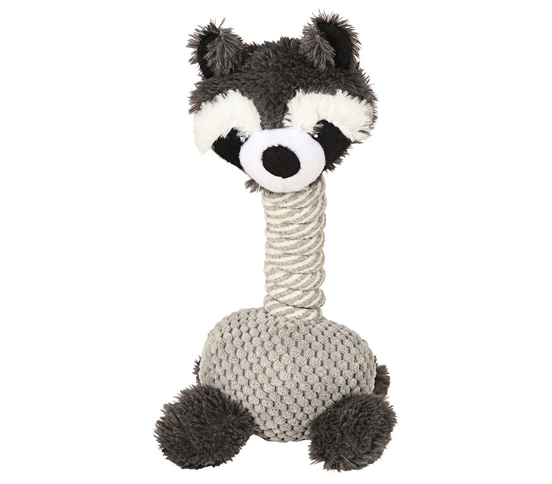 Dehner Tier-Beschäftigungsspielzeug Racoon, mit Quietscher, 34 x 15 cm, Sisal/Plüsch, Keine Angabe