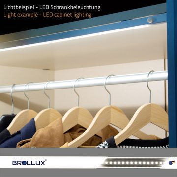 BROLLUX LED-Stripe-Profil LED Profil V24 Set 2x100cm, Eckprofil 45° Aluminium für LEDs Strip als Streifen Lichtleiste