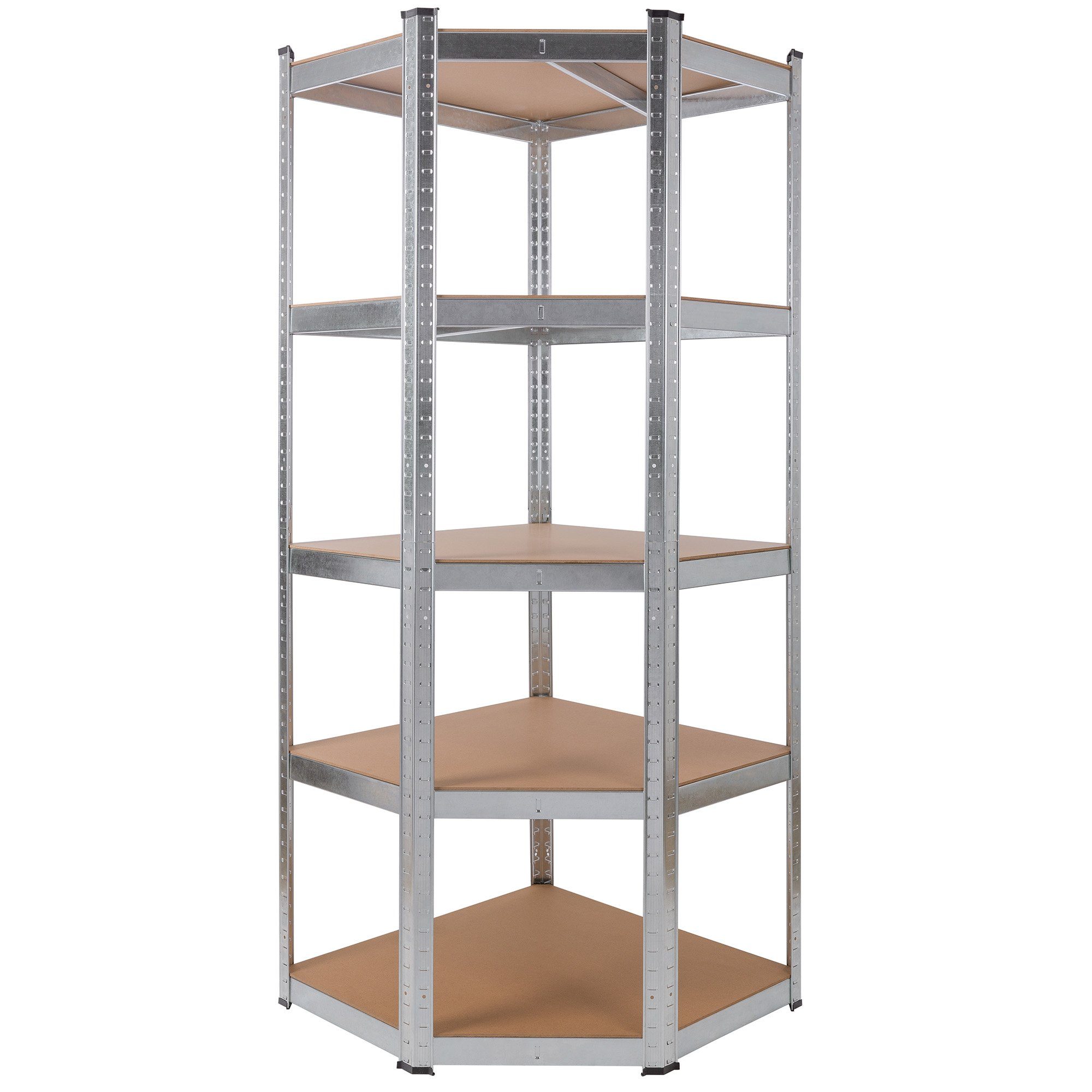 Arebos Eckregal 180x70x70 cm, 875 kg, Traglast, Steckregal, Lagerregal, Flexibel einsetzbar: für Werkstatt, Garage, Keller oder Lager