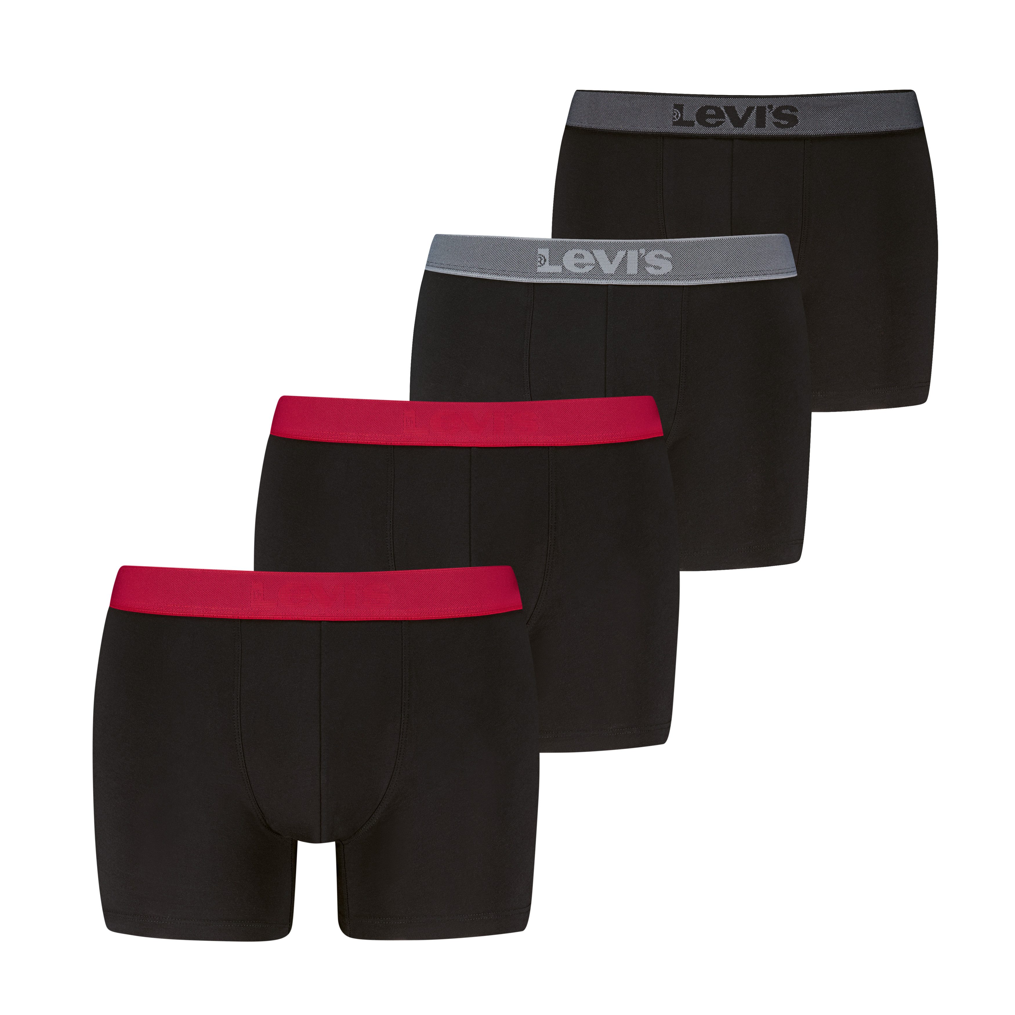 Levi's® Boxershorts LEVIS MEN TWILL WB BOXER BRIEF (4er Pack) ohne Eingriff, Logobund