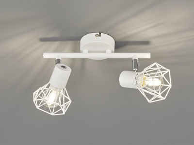 FISCHER & HONSEL LED Deckenspot, Gitter-Lampenschirm Decken-Leuchte Strahler schwenkbar Deckenlampe im Retro Design für Deckenbeleuchtung Wohnzimmer, Flur, Küche & Schlafzimmer