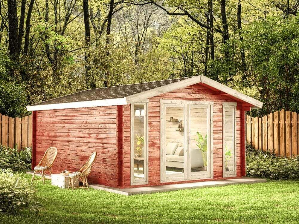 Alpholz Gartenhaus Alpholz Gartenhaus Mirko Modern,  420x350 cm    Braun  (RABATT 36%) - 14.7 qm