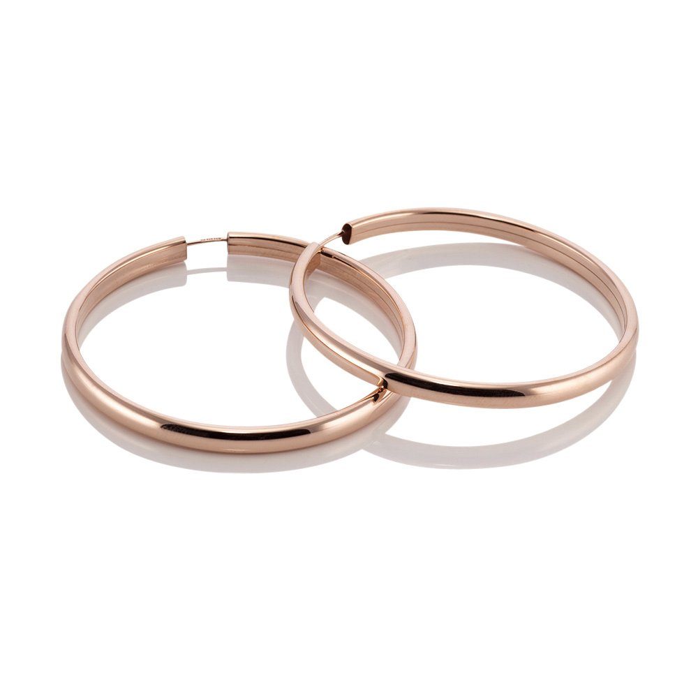 Materia Paar Creolen Rosegold Damen Ø40mm SO-61, Sterlingsilber, rosevergoldet – Bild 3 von 4