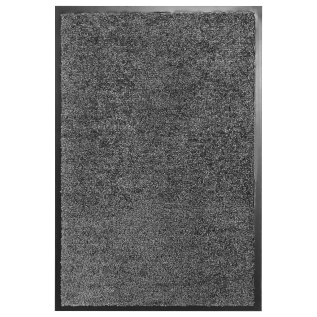 furnicato Fußmatte Innen-/Außen-Anthrazit 60 x 40 cm, Rutschfester Schmutzfang mit Polyamid-Flor und maschinenwaschbar