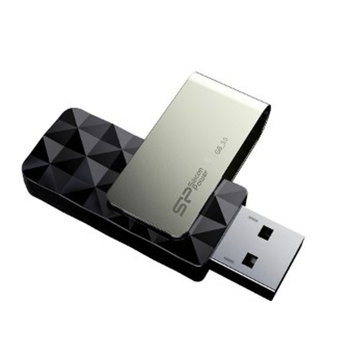 SILICON POWER USB-Stick (USB Pendrive Silicon Power Blaze B30 Schwarz Schwarz/Silberfarben 256)