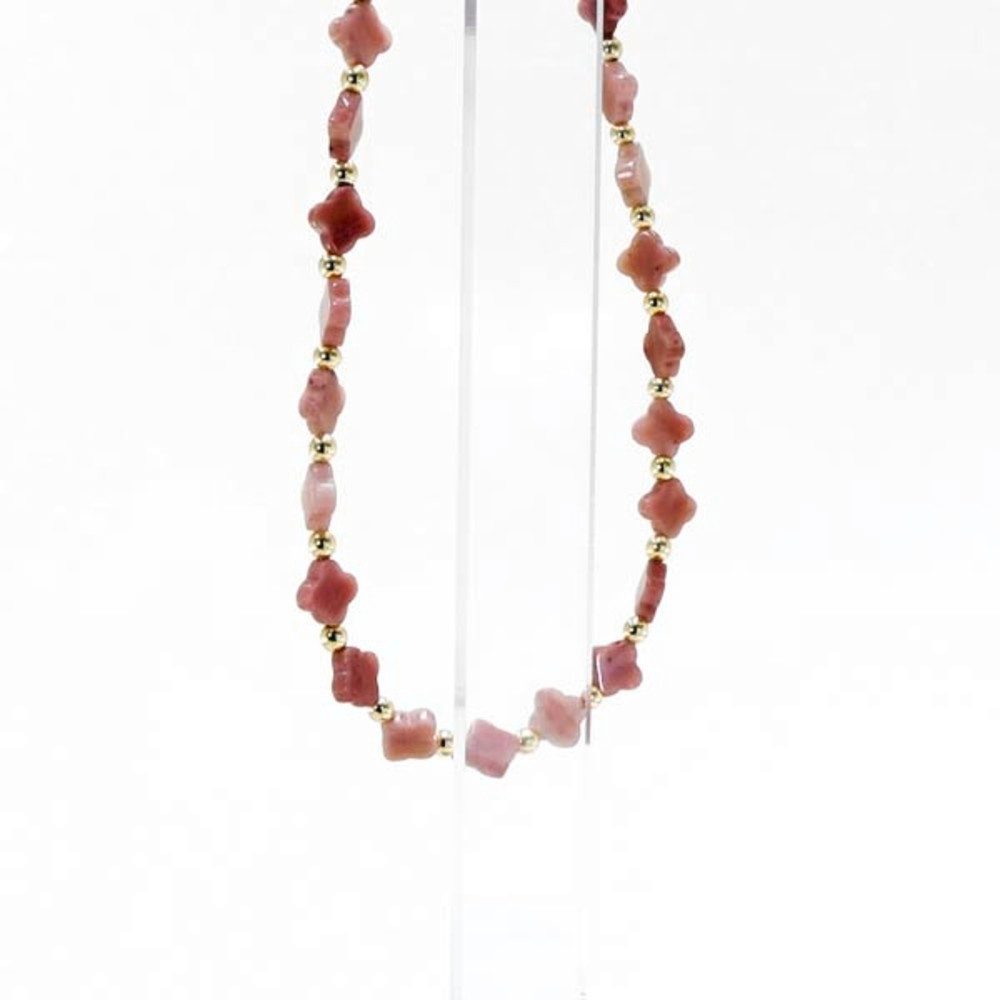 Cavill Silberkette Cavill Rhodochrosit 36,04 ct Hämatit 14,30 ct 925 Silber vergoldet (1-tlg)