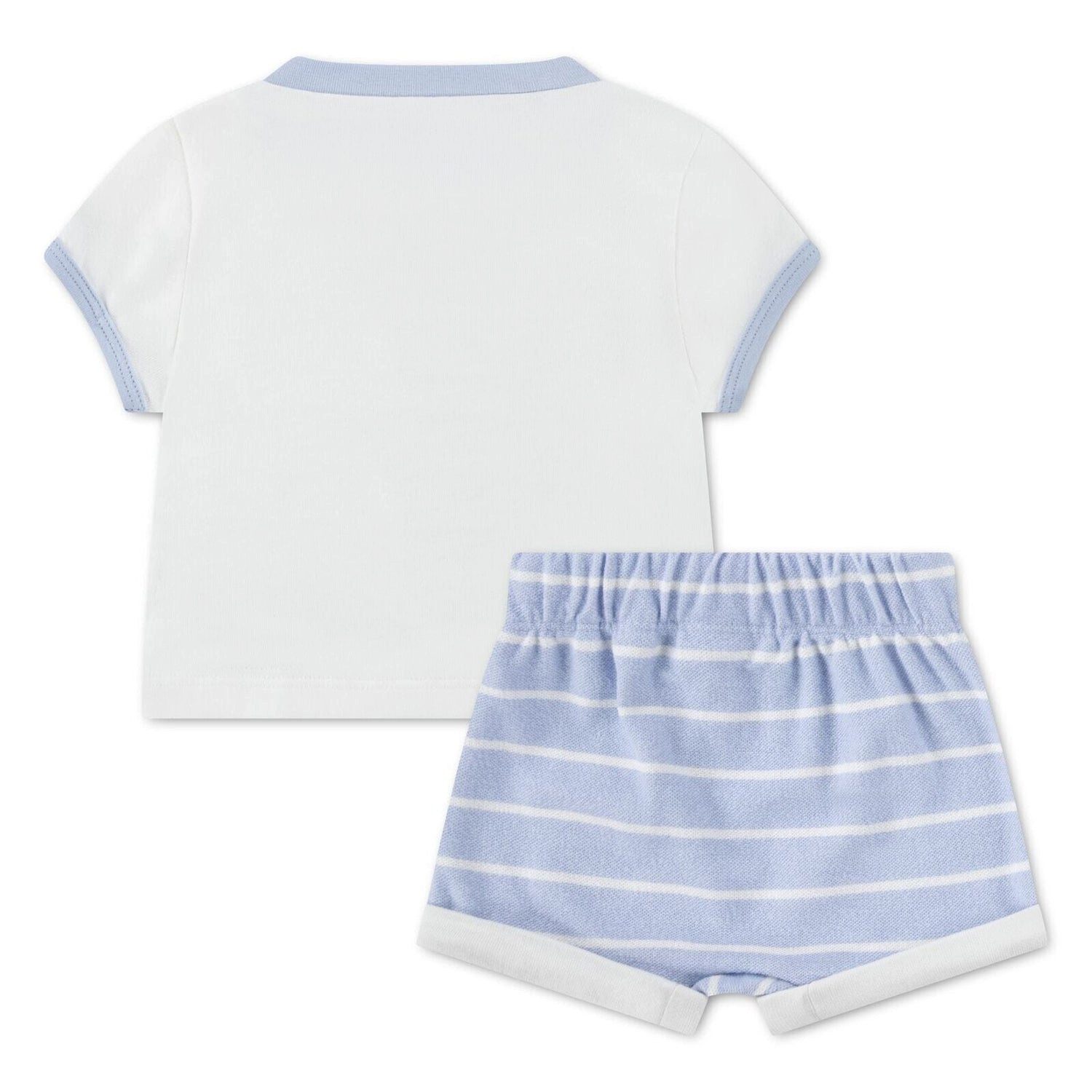 Lacoste Neugeborenen-Geschenkset Lacoste Baby 2-Teiler mit Print und Shorts weiß-blau