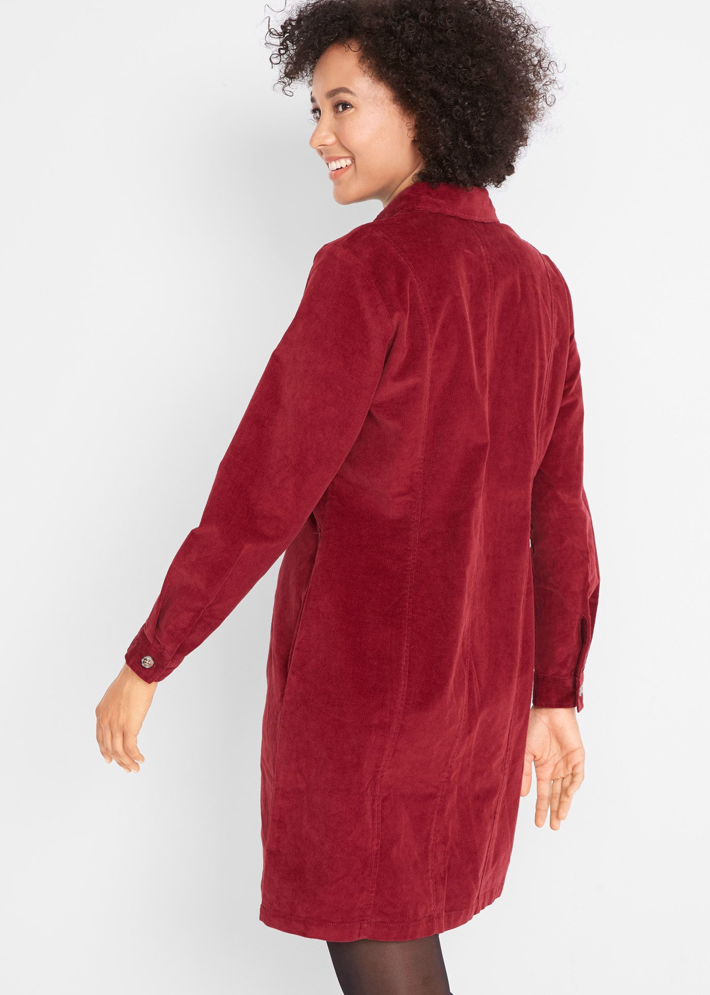 bonprix Hemdblusenkleid für Alltag, aus Baumwolle und Elasthan, mit Knopfleiste