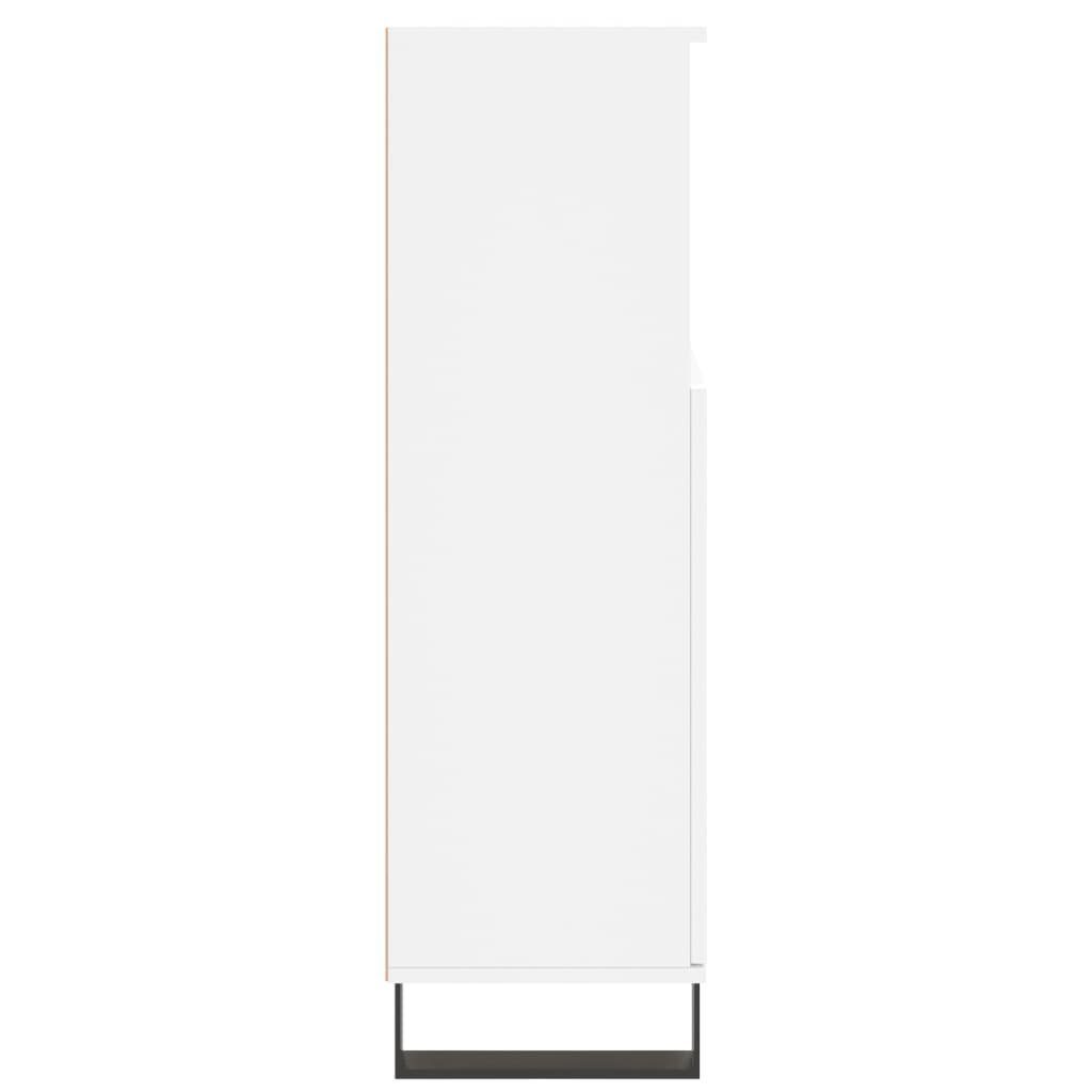 30x30x100 cm Weiß vidaXL Badschrank Holzwerkstoff Badezimmerspiegelschrank (1-St)