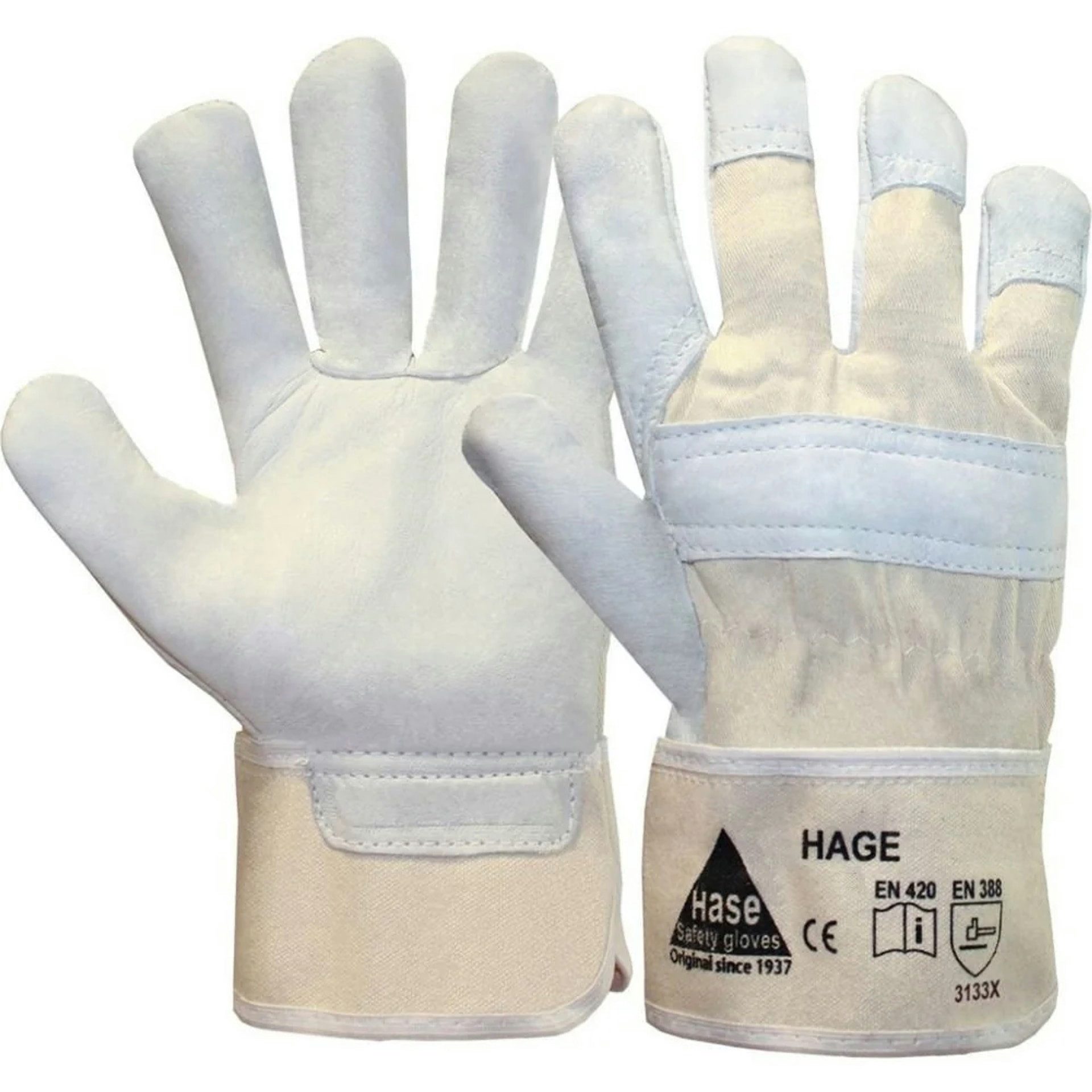 Hase Safety Gloves Arbeitshandschuhe 10 Paar Arbeitshandschuhe Hage, Gr. 8 (10 Paar) Doppelt genäht an kritischen Stellen