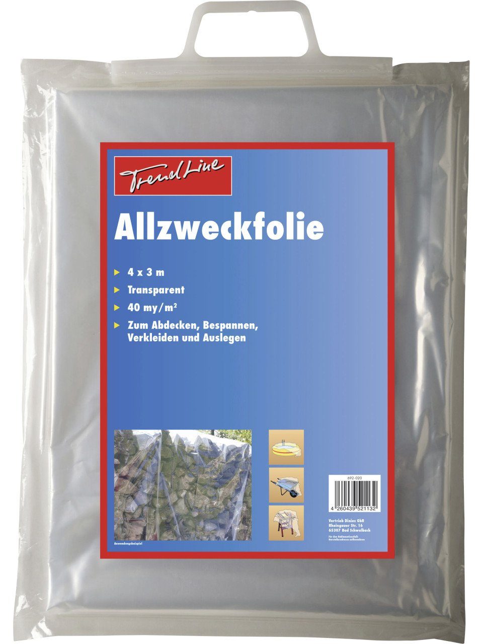 Teppichunterlage TrendLine Allzweckfolie 4 x 3 m