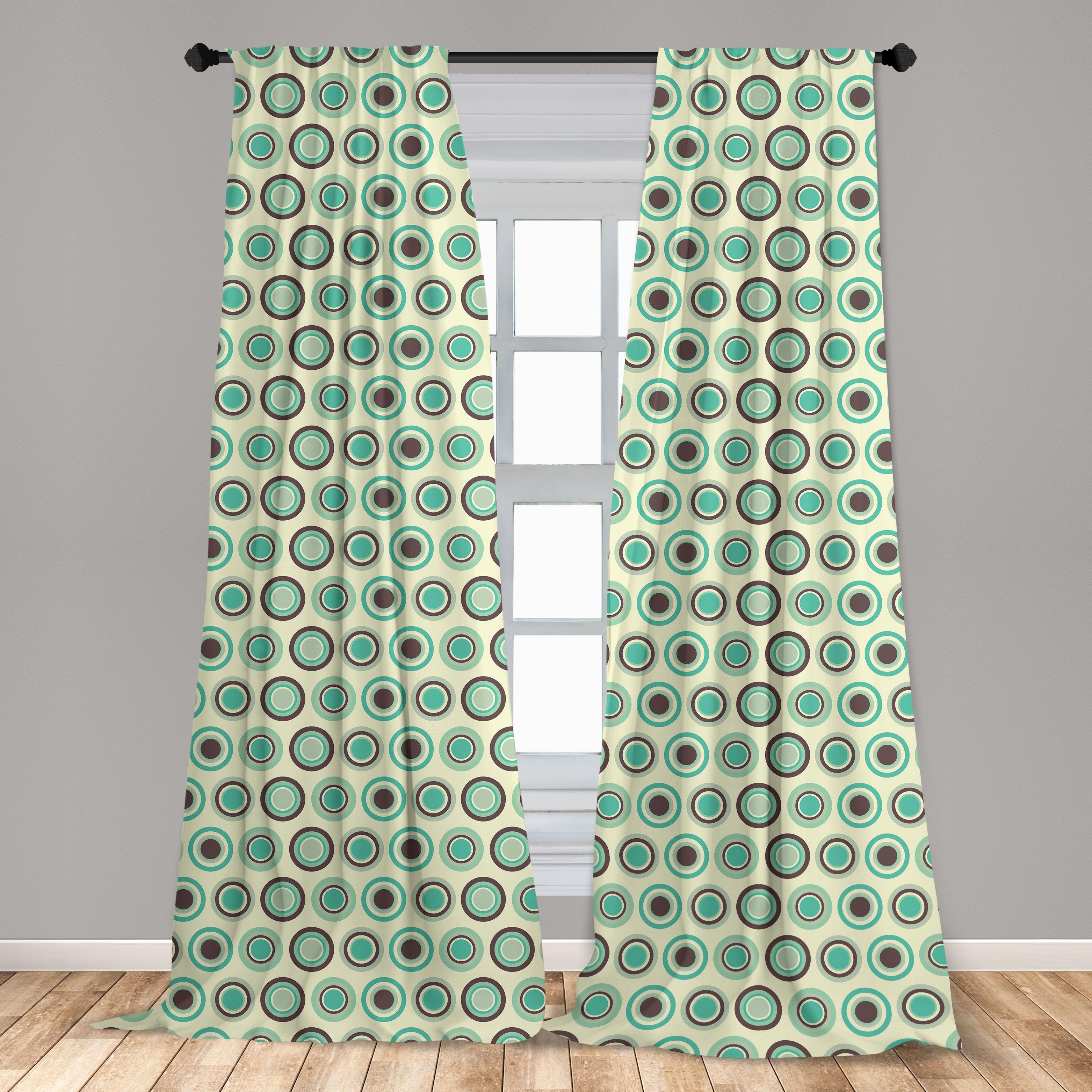 Tupfen-Pastell-Muster Retro Abakuhaus, Vorhang für Schlafzimmer Microfaser, Gardine Wohnzimmer Dekor,