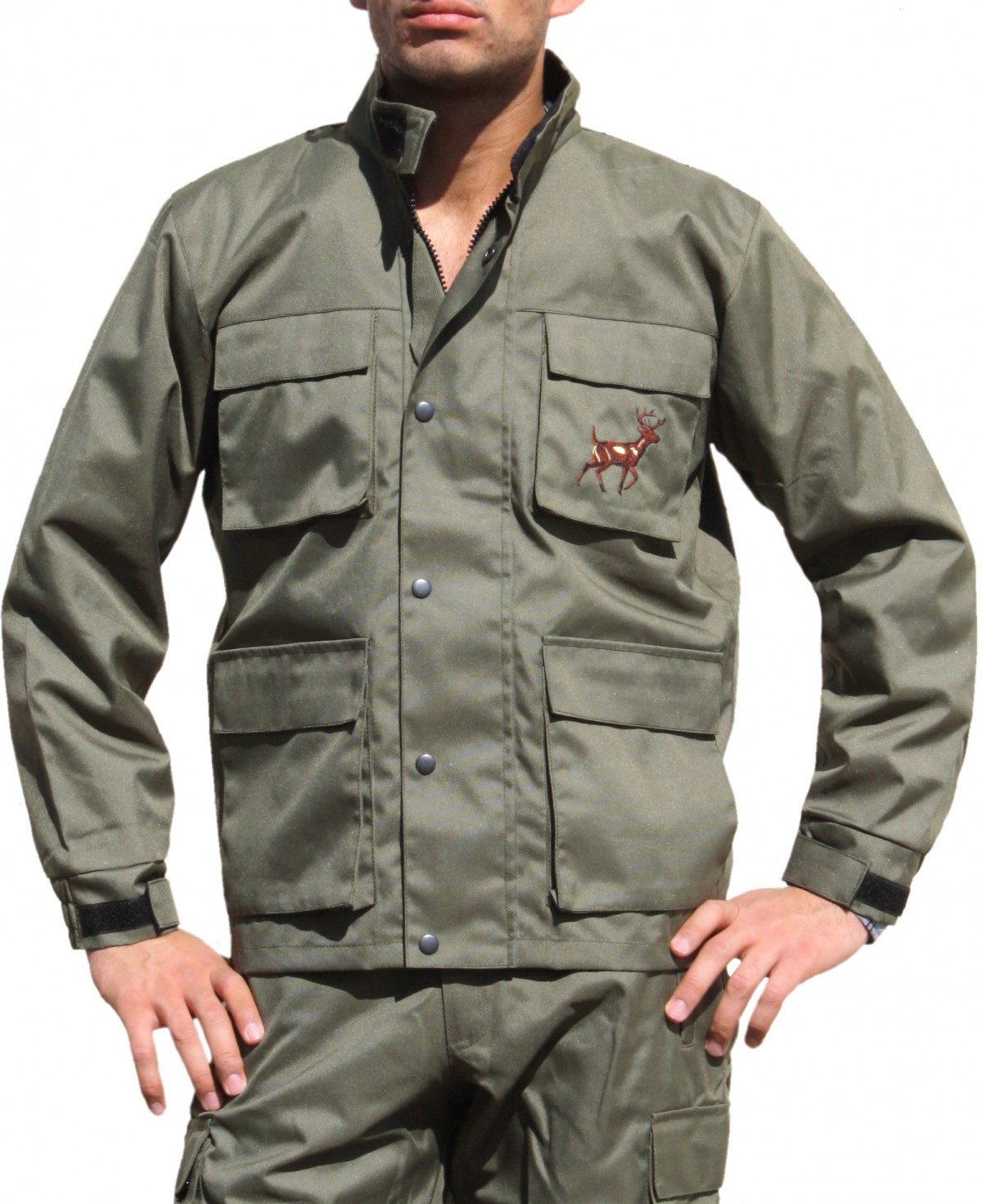 German Wear Military-Jacke GW612J Jagdjacke mit Hirschstickerei