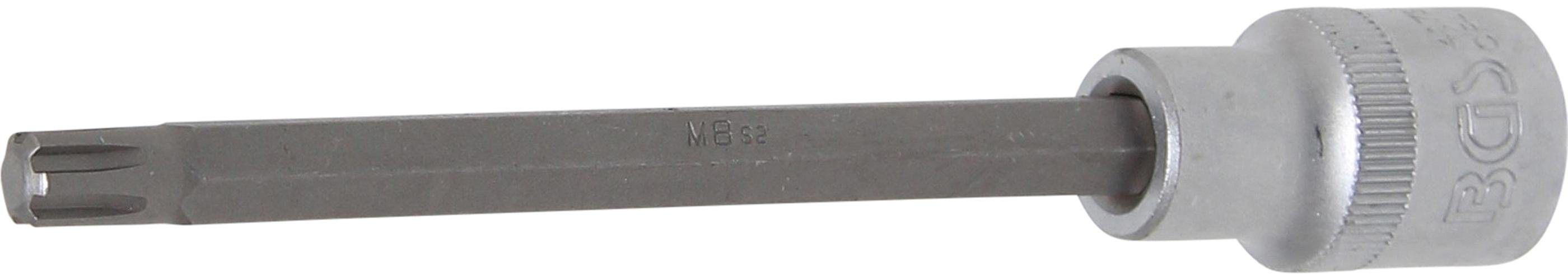BGS technic Bit-Schraubendreher Bit-Einsatz, Länge 140 mm, Antrieb Innenvierkant 12,5 mm (1/2), Keil-Profil (für RIBE) M8