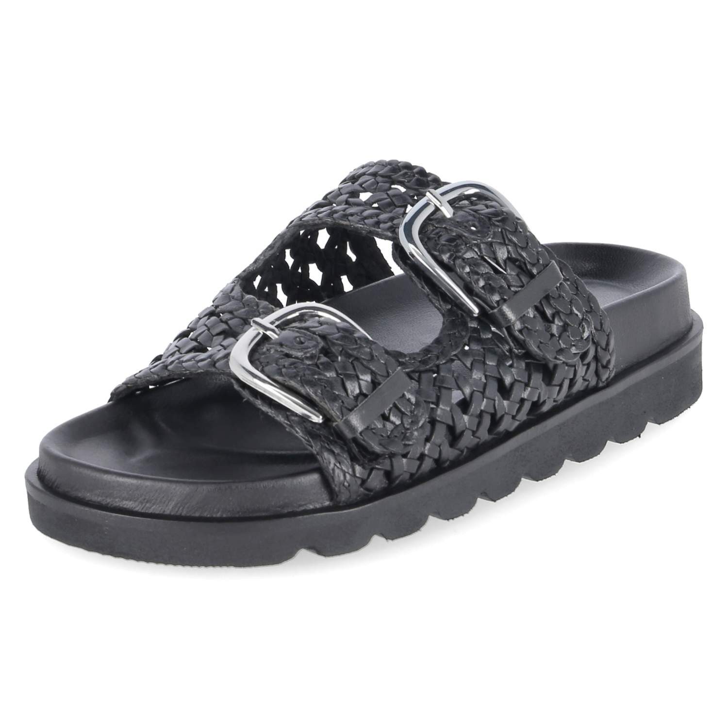 Palado Palado Flache Pantoletten 6RS0060702 2100 Damen Glattleder black Pantolette – Bild 2 von 5