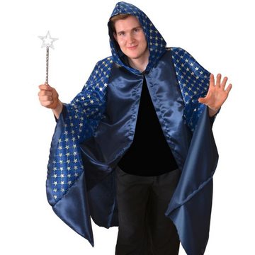 Lipta TDP Zauberer-Kostüm Dunkelblauer Umhang für Erwachsene