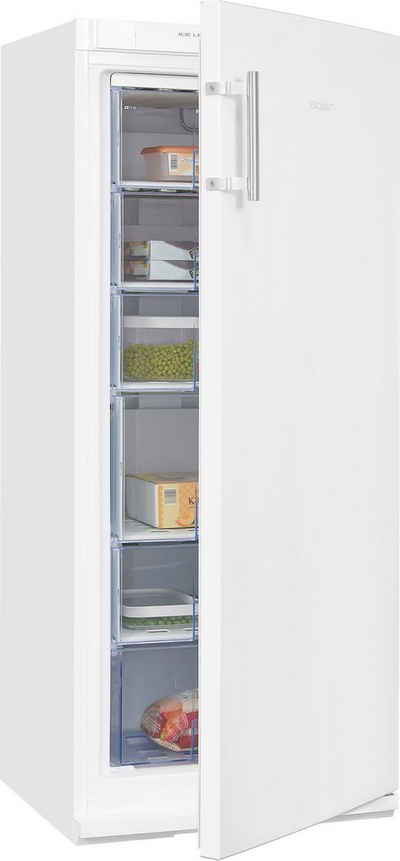 exquisit Gefrierschrank GS22-H-280E weiss, 145 cm hoch, 60 cm breit, 202 L Volumen, 4 Sterne Gefrieren