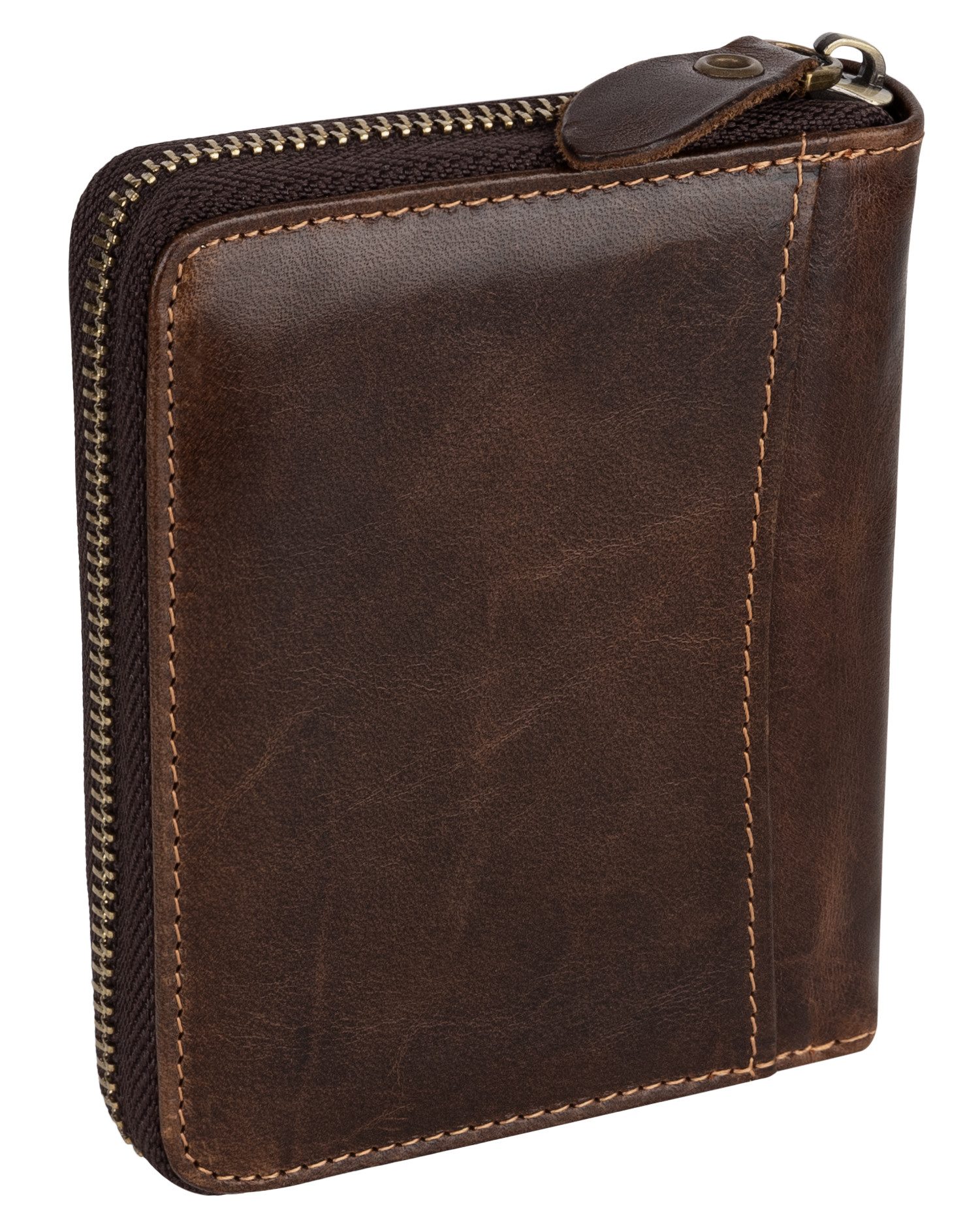 Wild Things Only !!! Geldbörse RFID Leder Portmonne Geldbörse Herren mit Reißverschluss Hochformat, RFID Schutz