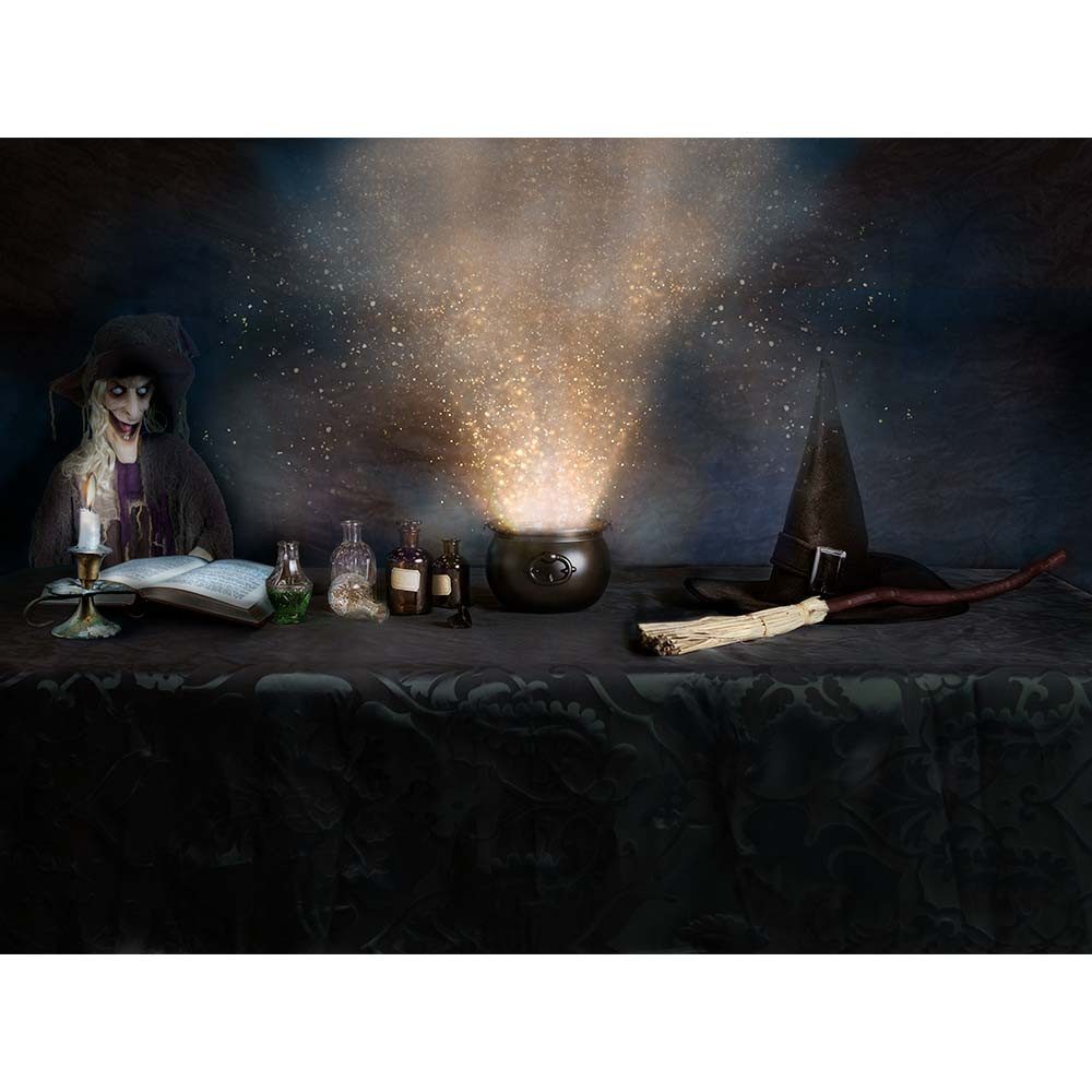 Boland Hexen-Kostüm Hexenkessel Black Magic 13x19 cm Halloween Deko Hexentopf Schwarz, Mit Henkel zum Tragen, stabil und langlebig