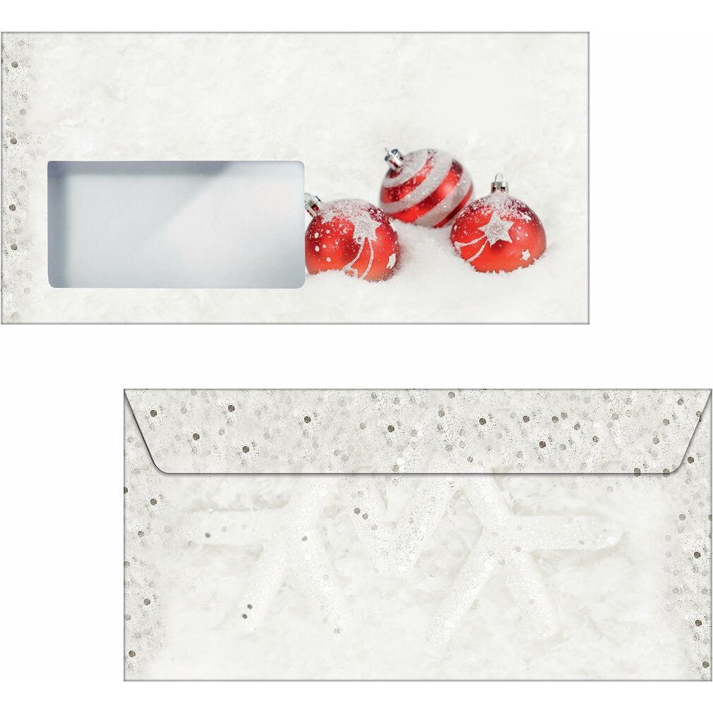 Sigel Briefpapier 50 Weihnachtsbriefumschläge Winter Flair DIN lang mit Fenster