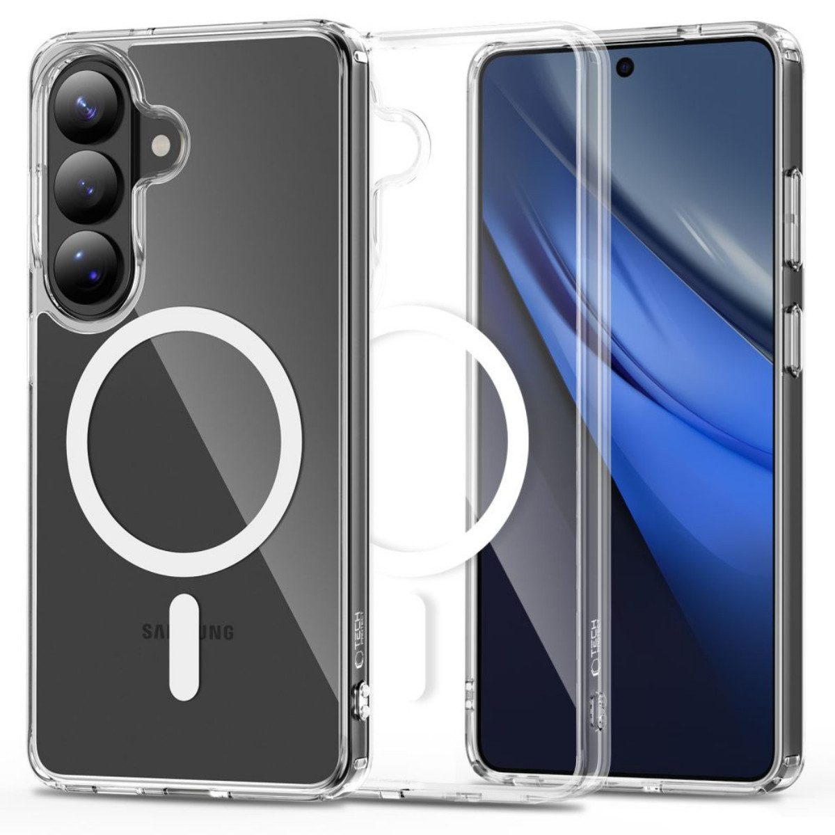 TECH PROTECT Handyhülle FlexAir Hybrid für Samsung Galaxy S26+ HülleTransparent Magnetisch 6,7 Zoll, Kombiniert Schutz und schlanke Form für den Alltag