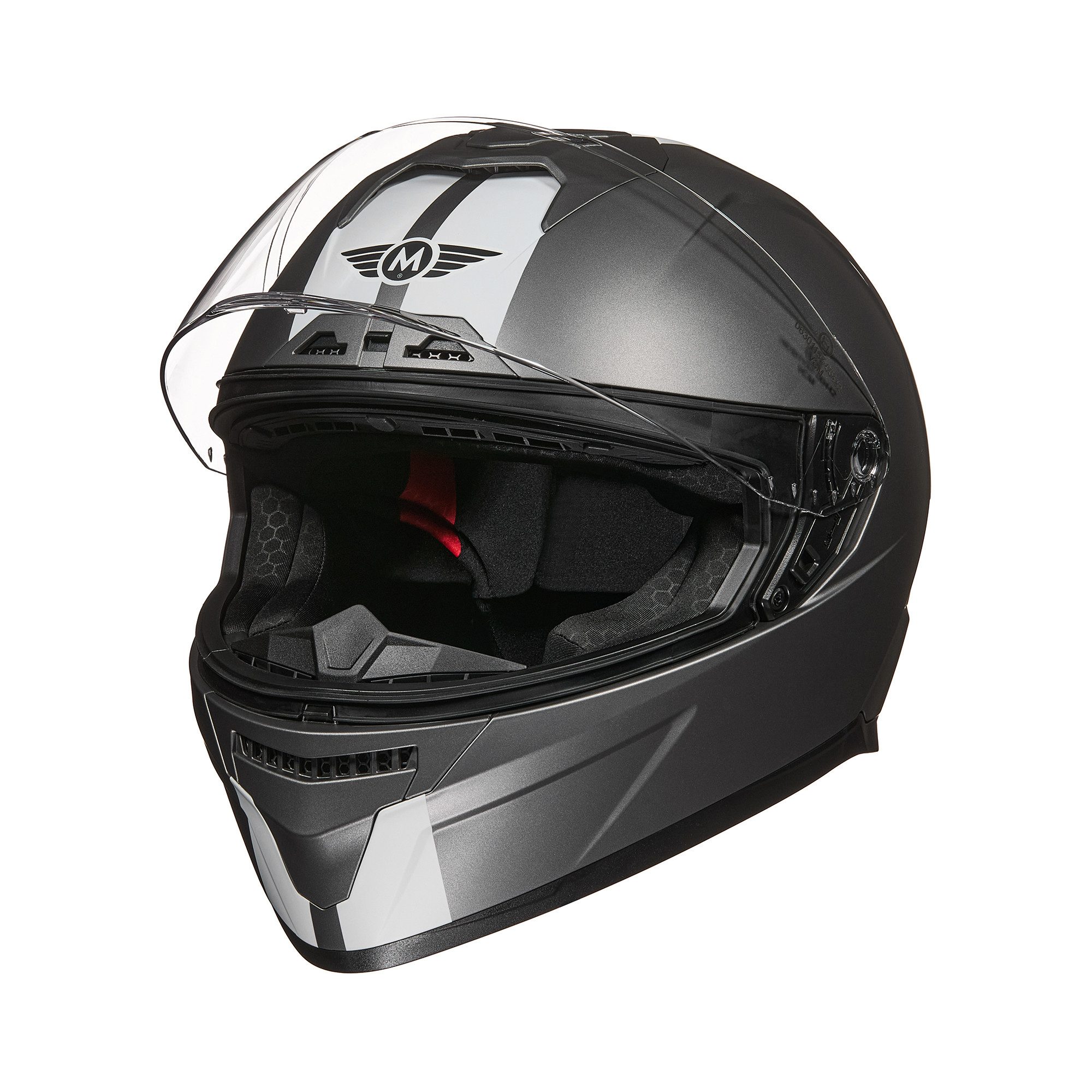 MOTO HELMETS Motorradhelm Integralhelm Motorrad Full Helm ST-666, Helm für Motorrad Roller Scooter, Schnellverschluss, Visier, nur 1500g