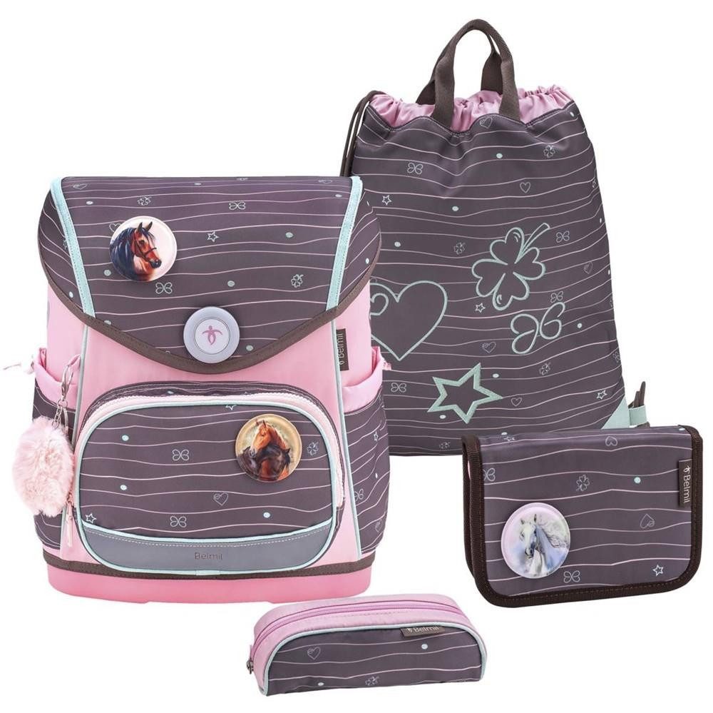 Belmil Ранцы "Compact Plus" 2025 Premium Version, 4tlg. gefüllt, Set ab 1. Klasse, Grundschule, Einschulung, für Mädchen