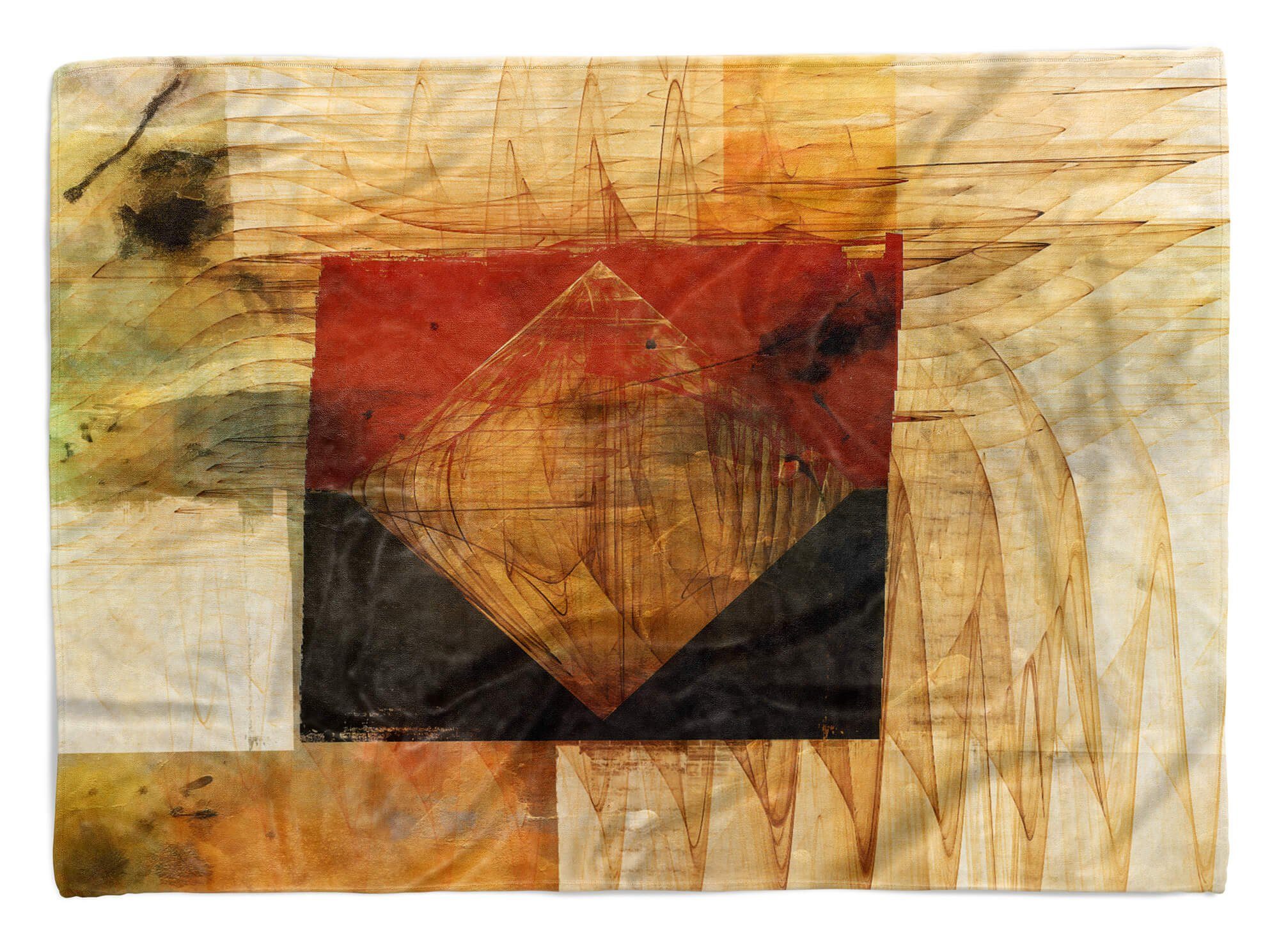 Handtuch Sinus (1-St), Enigma Strandhandtuch Art Motiv, Saunatuch abstrakten mit Handtücher Baumwolle-Polyester-Mix Handtuch Kuscheldecke