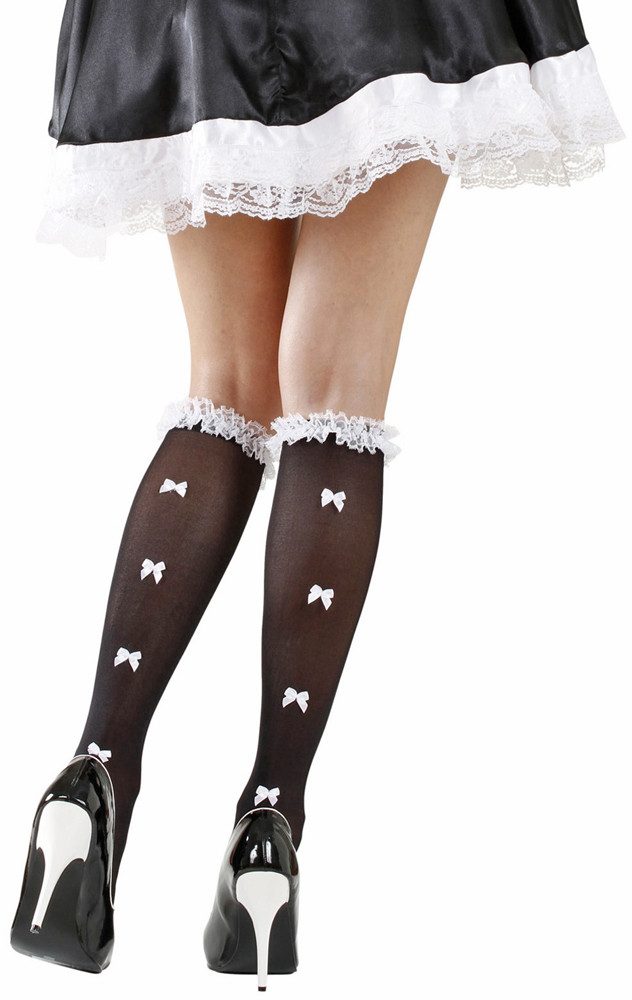 Kniestrümpfe Kniestrümpfe mit Spitze und Schleifen für Damen -