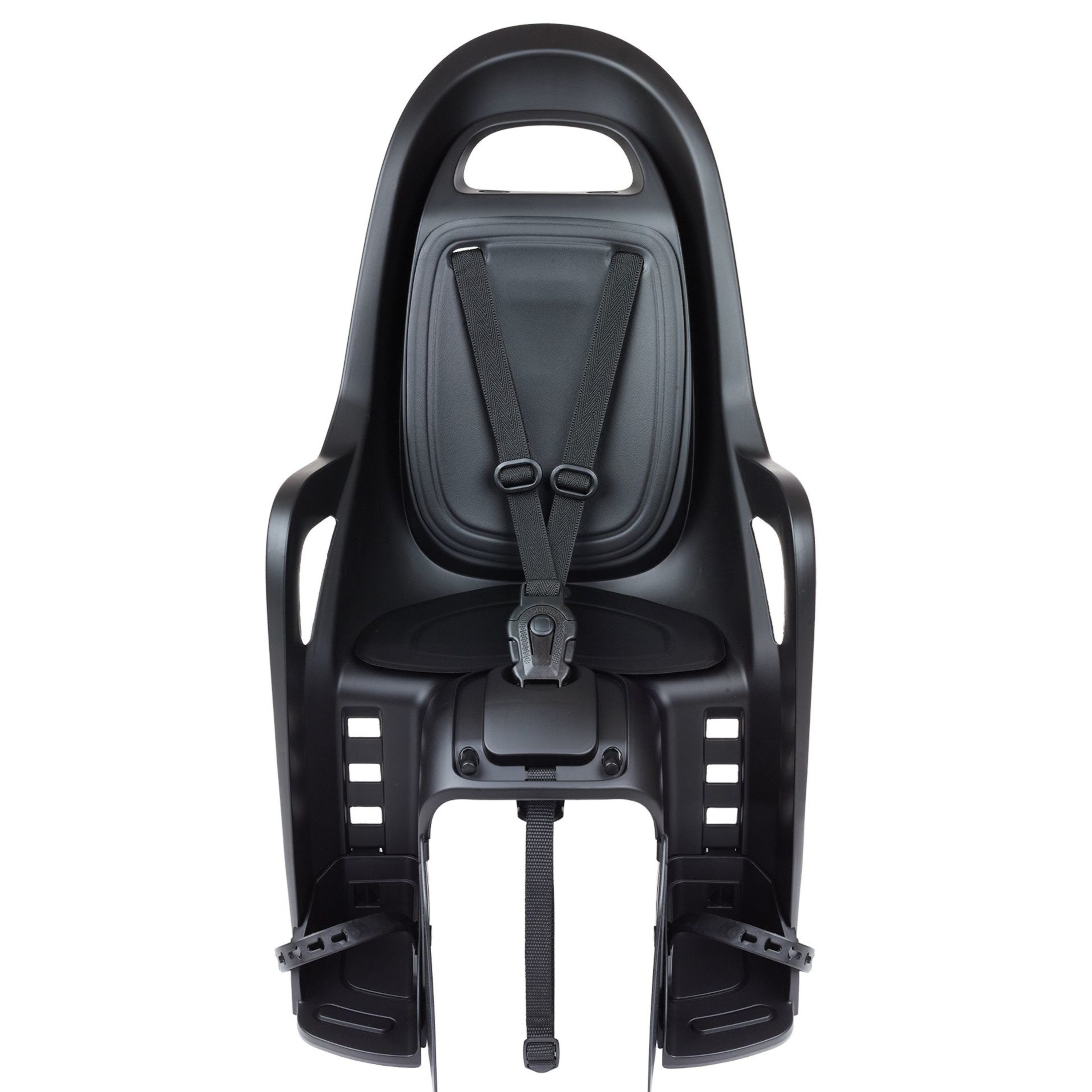 Polisport Fahrradkindersitz Groovy Black Serie mit Gepäckträgerbefestigung, 3-Punkt-Gurt, ab: Maximales Kindergewicht: 35 kg, Mindestgröße ca. 110 cm