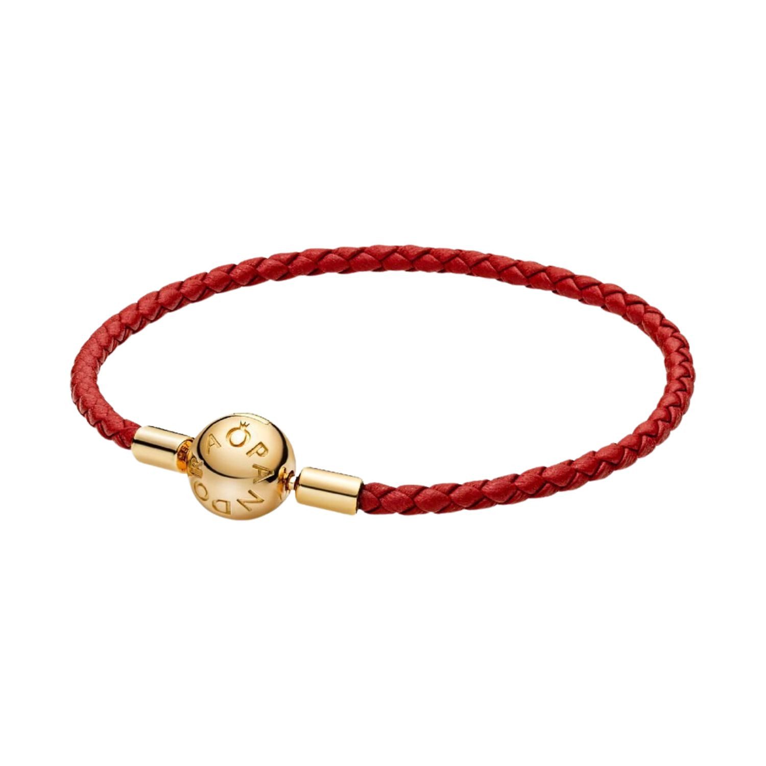 Pandora Perlenarmband Pandora Armband geflochten rot 568777C01-S3 vergoldet