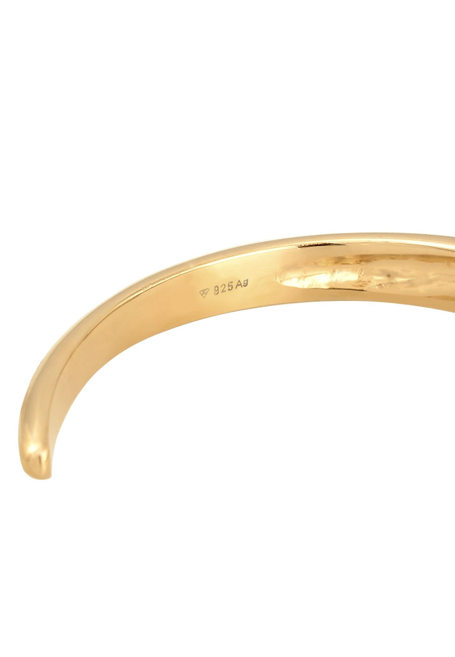 Unisex Armreif Rund Silber Premium Gold 925 Elli Glänzend Offen Armreif
