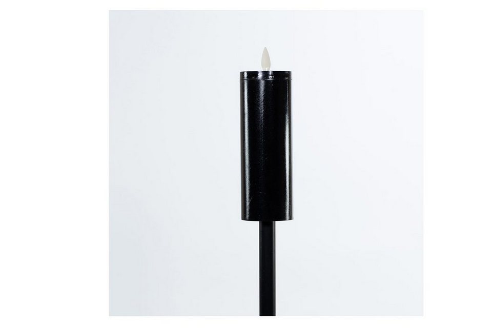 Coen Bakker LED Gartenfackel, LED fest integriert, warmweiß, Solar schwarz  bewegliche Flamme 5x83cm Sensor