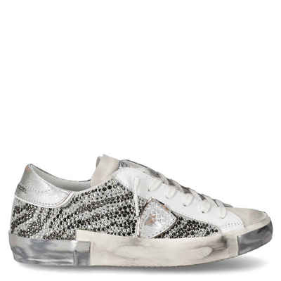 PHILIPPE MODEL Sneaker PRSX LOW Diamant Animalier Argent DMZ1 Sneaker