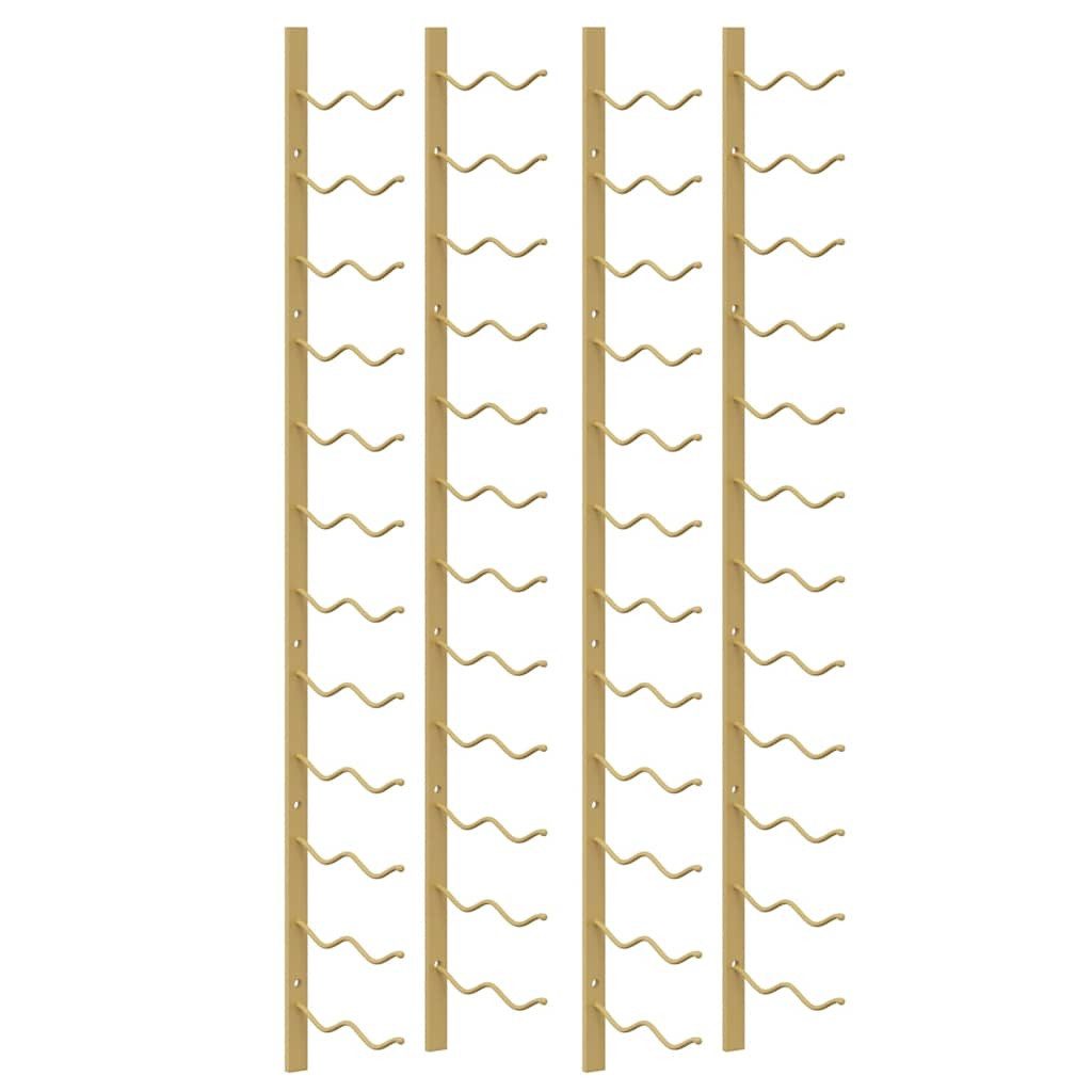 furnicato Weinregal aus Eisen in Gold, 22,5 x 2,5 x 116 cm, 1-tlg., Flaschenhalter für 24 Flaschen mit Wandmontage für die Speisekammer