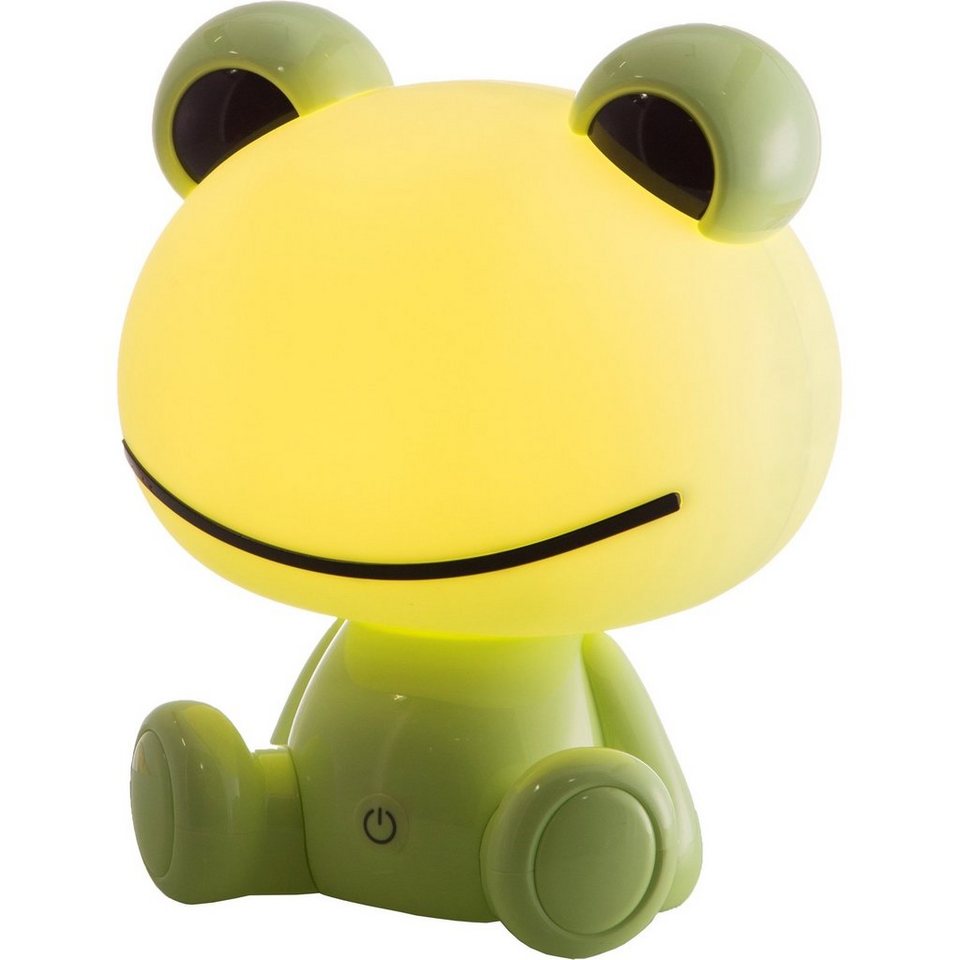 NOWA Tischleuchte Tischlampe Frog, Leuchtmittel inklusive, 1x SMD-LED 2,5W,  Kinderlampe Nachtlicht, 3-stufen schaltbar mit Touch Schalter