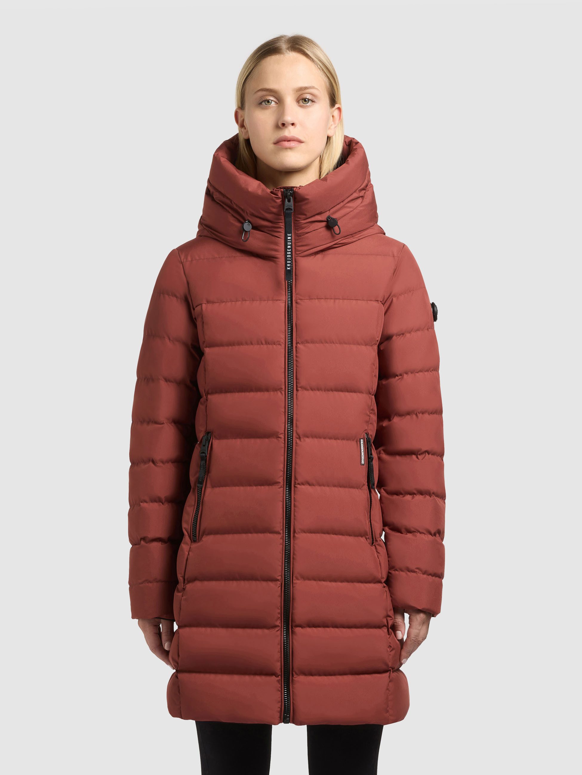 khujo Steppjacke NEKAR mit Kapuze und Kordelzug, hochschließender Kragen, bequeme Passform