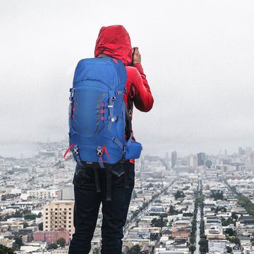 TAN.TOMI Wanderrucksack 35L (30L+5L) Großer Wanderrucksack mit Rückenbelüftung (Einschließlich Regenschutz), mit Regenschutz für Outdoor Reisen Camping Trekking