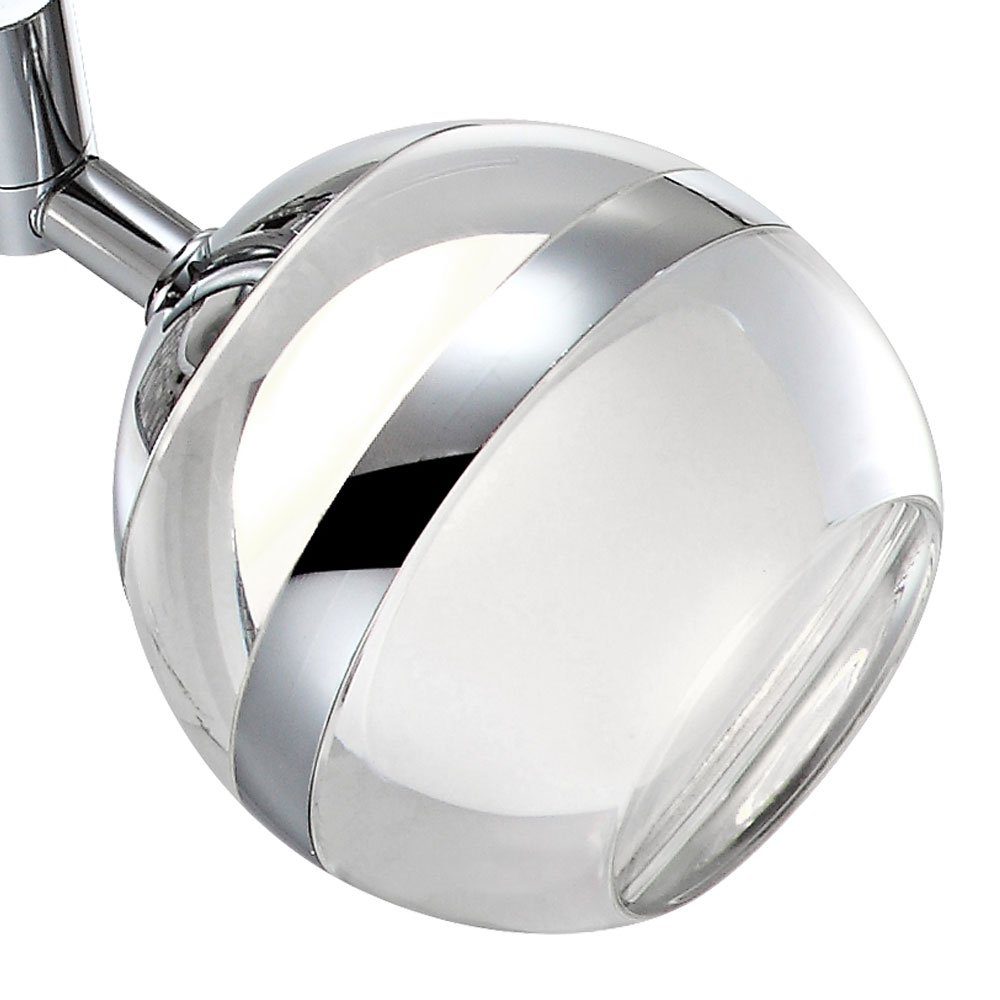Deckenlampe 32 Silber Deckenstrahler Globo fest Spots Chrom LED-Leuchtmittel Warmweiß, LED LED L Deckenleuchte, verbaut, bewegliche