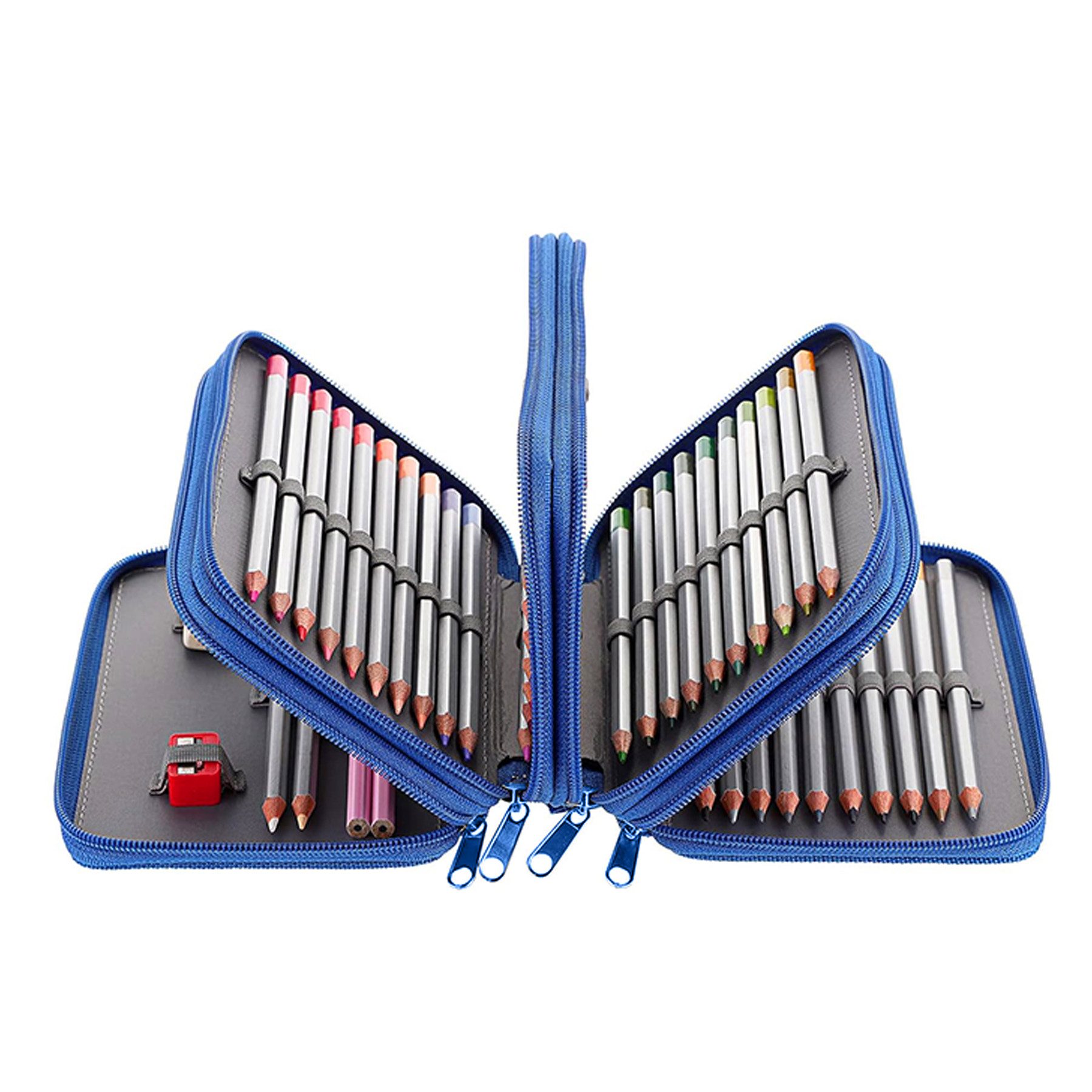 Mutig Federmäppchen Federtasche mit 72 Slots, hohe Kapazität, Bleistift-Organizer, (Federmappe aus Oxford-Stoff, tragbar und langlebig und wasserdicht, Großes Federmäppchen mit 4 Fächern, ideal für Büromaterial), Für Schüler, Jungen und Mädchen – ideal für Arbeit und Malerei